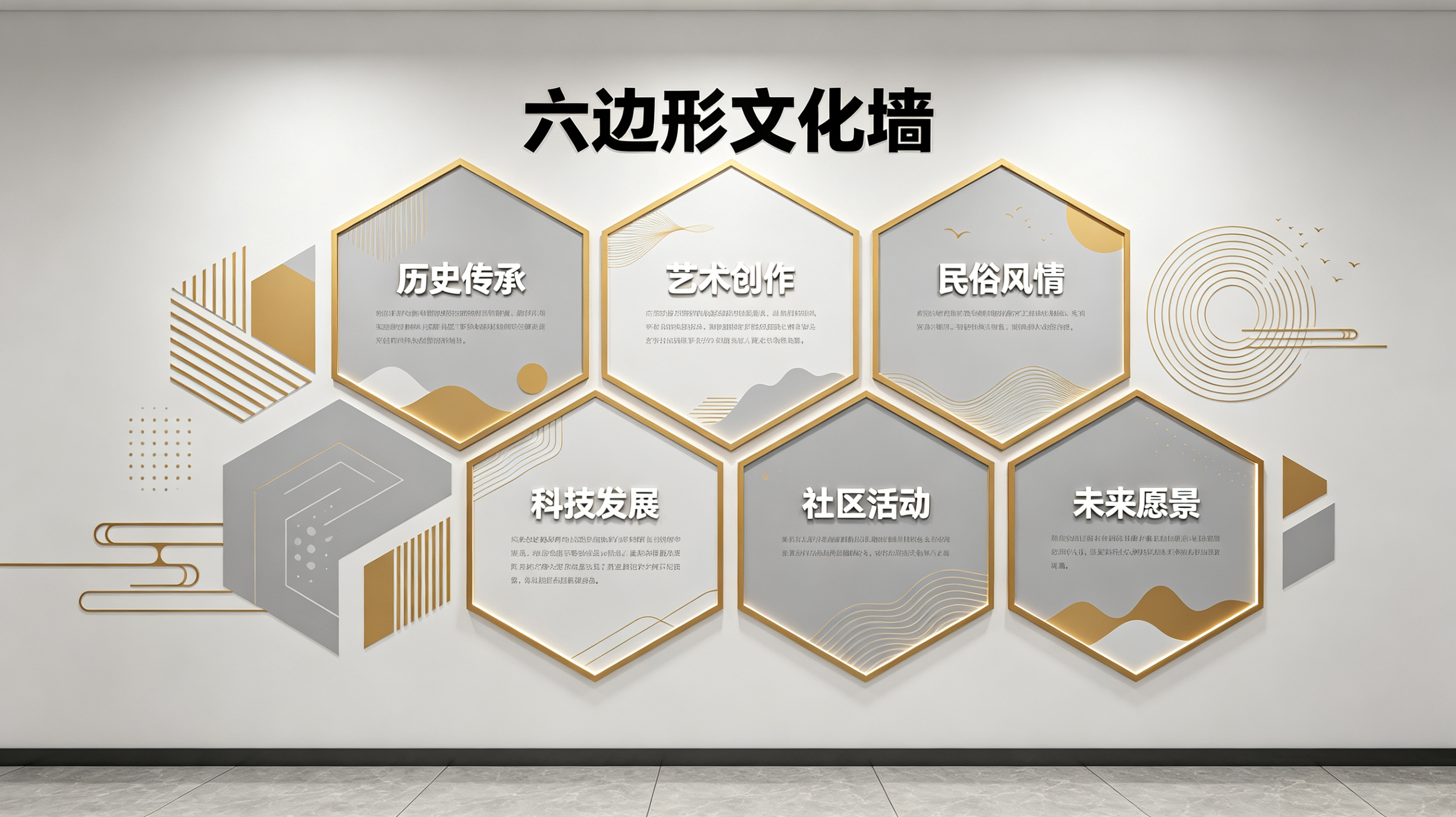 江山企业文化墙 | 六边形信息美学